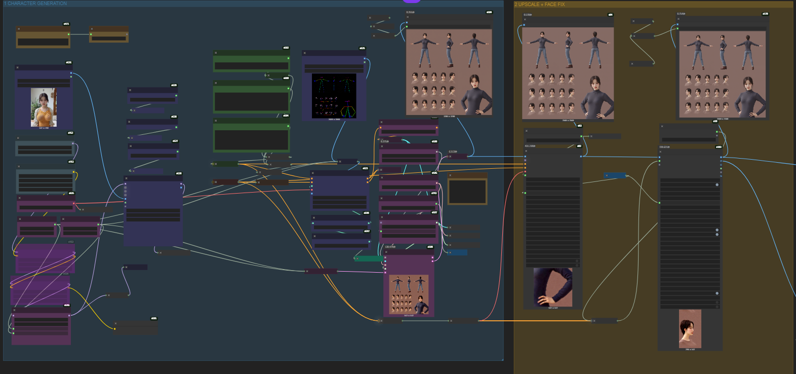 PuLID+ControlNet(Openpose控制)生成角色一致性文生图+表情编辑器工作流