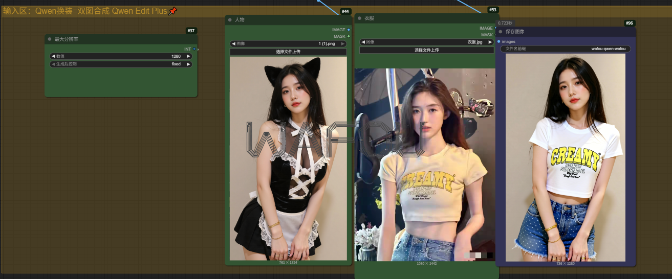 Qwen_image_edit-2509自动换装-双图