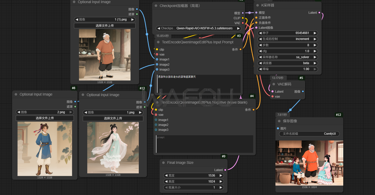 Qwen-Rapid-AIO-V5多合一模型多图编辑融合